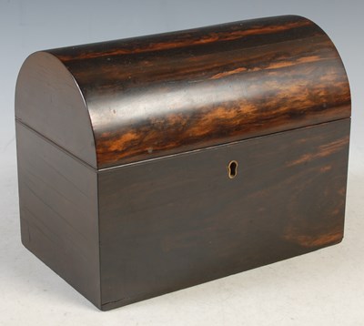 Lot 384 - A 19th century Coromandel tea caddy of...