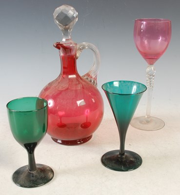 Lot 430 - A 19th or later century cranberry glass...