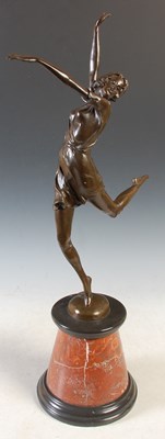 Lot 371 - After Bruno Zach, an Art Deco bronze figure of...