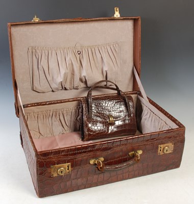 Lot 348 - An early 20th century faux crocodile skin...