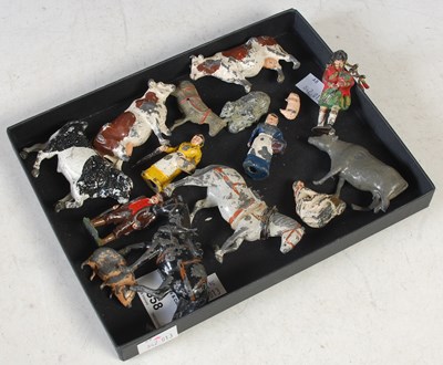 Lot 358 - A collection of vintage diecast metal figures...