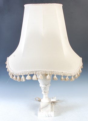 Lot 446 - A 20th century alabaster table lamp of urn...