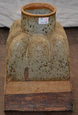 Lot 477 - A 20th century stoneware vase of rectangular...