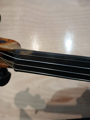 Lot 546 - An antique French violin, inscribed on paper...