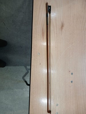 Lot 546 - An antique French violin, inscribed on paper...