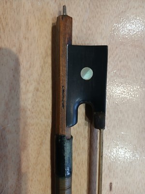 Lot 546 - An antique French violin, inscribed on paper...