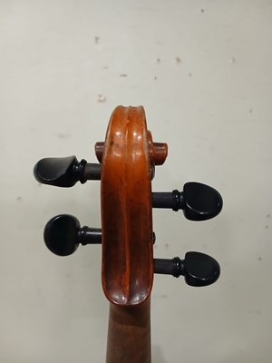 Lot 546 - An antique French violin, inscribed on paper...