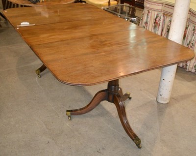 Lot 842 - A Regency mahogany rectangular twin pillar...