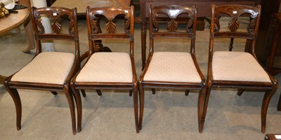 Lot 845 - A set of four 19th century mahogany dining...