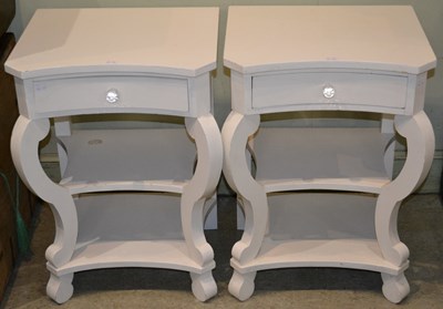 Lot 863 - A pair of contemporary bedside drawers in...