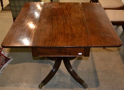 Lot 848 - A 19th century mahogany pedestal drop leaf...