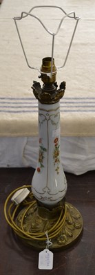 Lot 511 - A 19th century opaque white glass and brass...