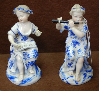 Lot 411 - A pair of Dresden porcelain figurines...