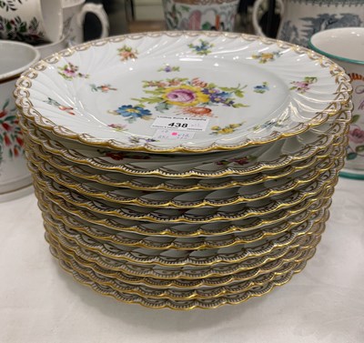 Lot 438 - A set of twelve Saxe porcelain dinner plates...