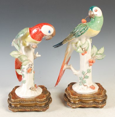 Lot 447 - A pair of contemporary porcelain Meissen style...