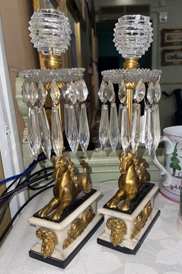 Lot 455 - A pair of late 19th century gilt brass and...