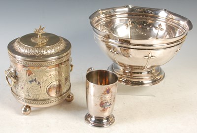 Lot 514 - A 19th century/ later silver plated biscuit...