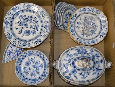 Lot 569 - Two boxes of Meissen porcelain part dinner...