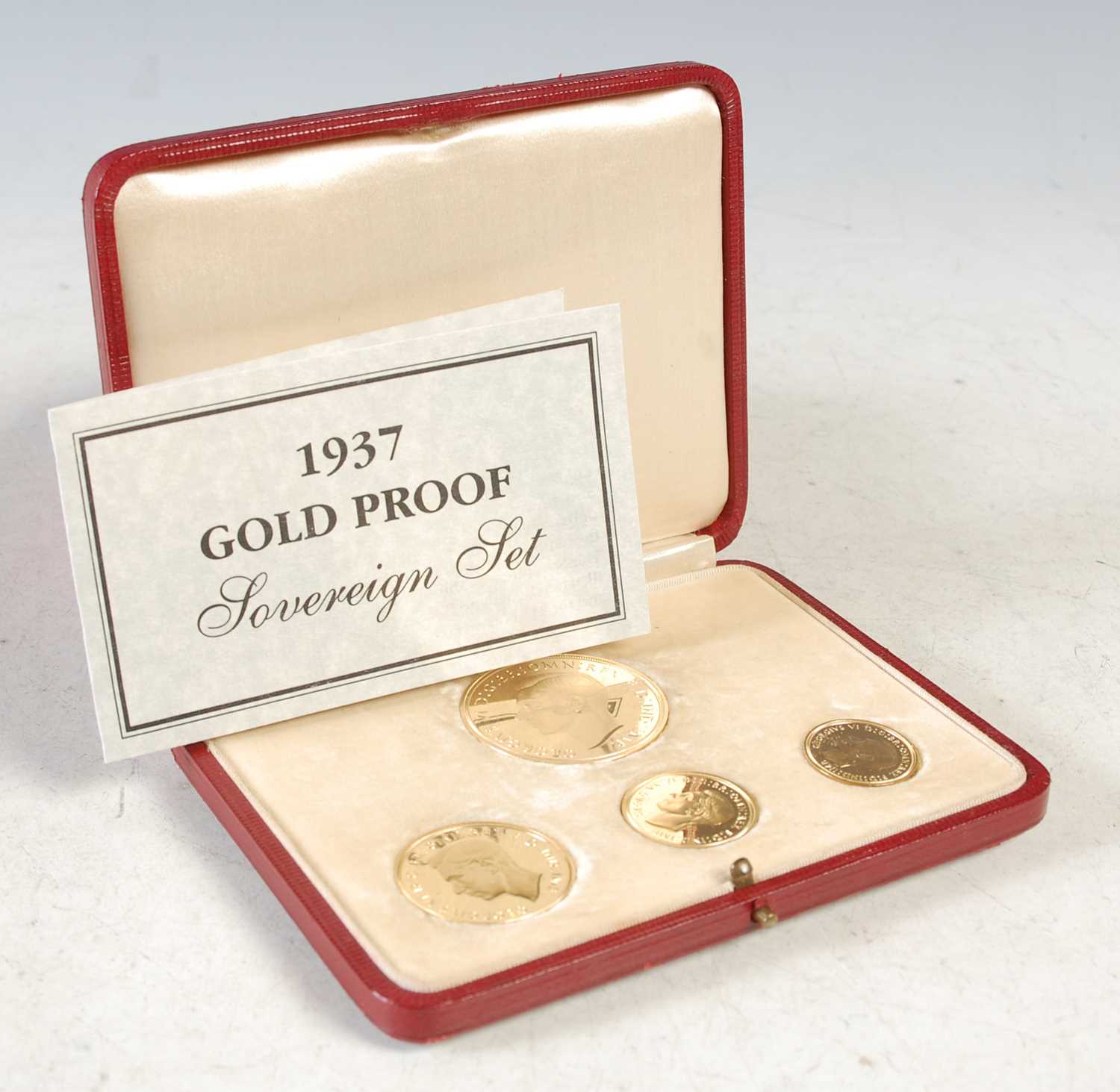 Lot 19 - A 1937 Royal Mint gold proof sovereign four...