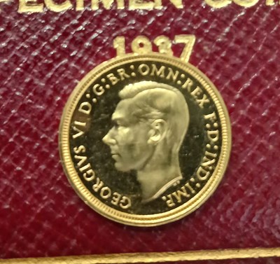Lot 19 - A 1937 Royal Mint gold proof sovereign four...