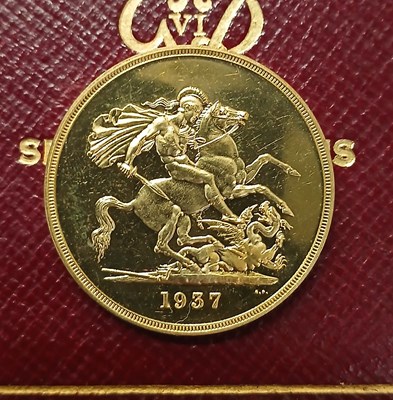 Lot 19 - A 1937 Royal Mint gold proof sovereign four...