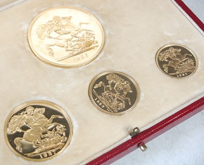 Lot 19 - A 1937 Royal Mint gold proof sovereign four...