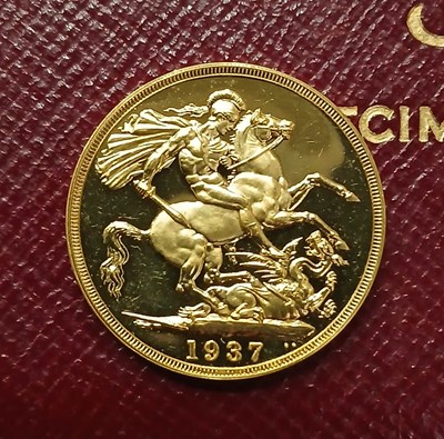 Lot 19 - A 1937 Royal Mint gold proof sovereign four...
