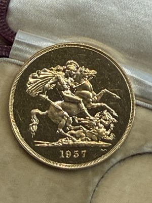 Lot 19 - A 1937 Royal Mint gold proof sovereign four...