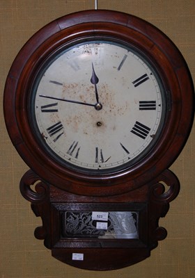 Lot 523 - A mahogany drop dial wall clock with mother of...