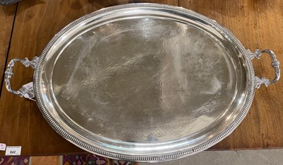 Lot 548 - A large oval electroplated twin handled...