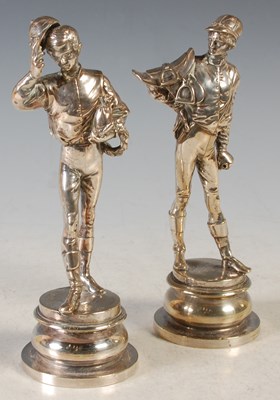 Lot 84 - Lalouette, a pair of silvered bronze figures...