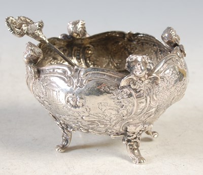 Lot 92 - A Continental white metal oval shaped bowl,...