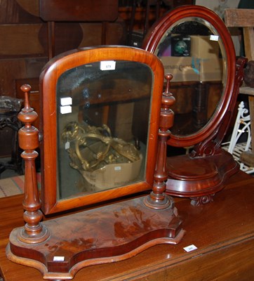 Lot 679 - Two 19th century mahogany table mirrors