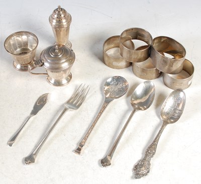 Lot 109 - A collection of assorted silver, to include a...