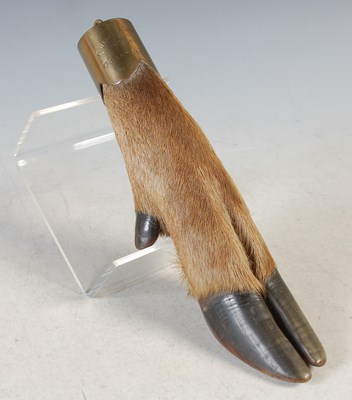 Lot 114 - An early 20th century stag foot trophy...