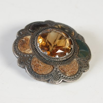 Lot 156 - A white metal and gem set Scottish style...