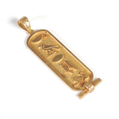 Lot 190 - A vintage yellow metal Egyptian cartouche...