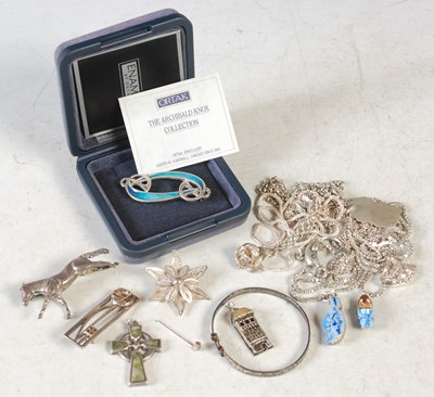 Lot 217 - Ortak, a Sterling silver and enamel brooch...