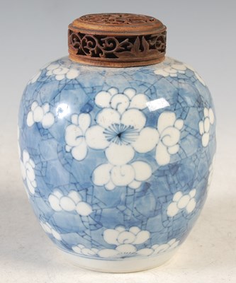 Lot 225 - A Chinese porcelain blue and white jar and...
