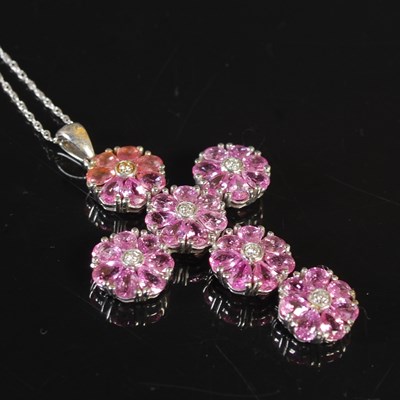 Lot 241 - Iliana, an 18ct white gold Madagascar pink...