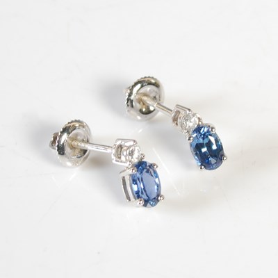 Lot 252 - Iliana, a pair of 18ct white gold Madagascar...