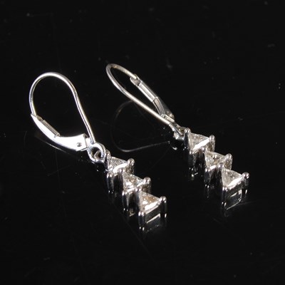 Lot 253 - Iliana, a pair of 18ct white gold and diamond...