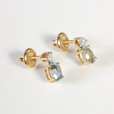 Lot 254 - Iliana, a pair of 18ct gold and Santa Maria...