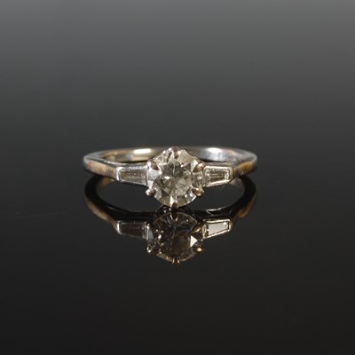 Lot 267 - A white metal and diamond set Art Deco style...