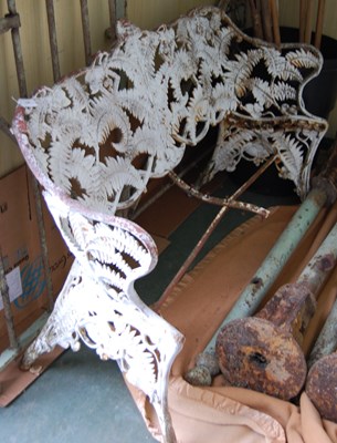 Lot 720 - A Victorian cast metal fern pattern garden...