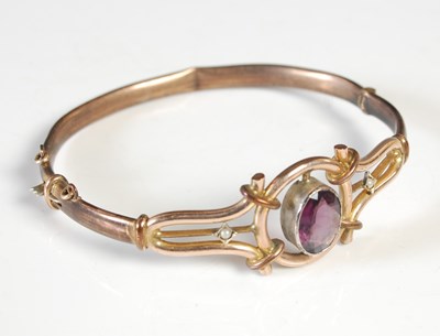 Lot 310 - A late 19th century yellow metal amethyst and...