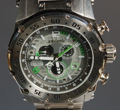 Lot 312 - A Renato stainless steel automatic chronograph...