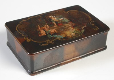 Lot 322 - A vintage lacquer rectangular box with hinged...