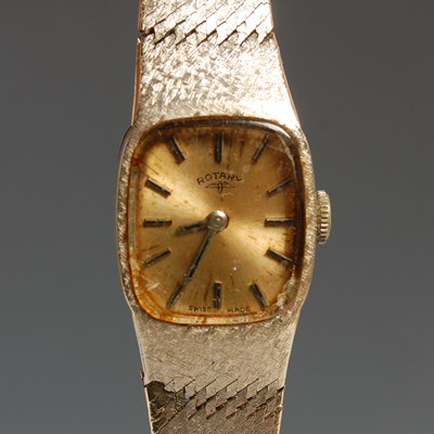 Lot 333 - A vintage ladies Rotary white gold bracelet...