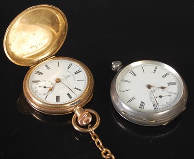 Lot 337 - A gold plated hunter cased pocket watch by...
